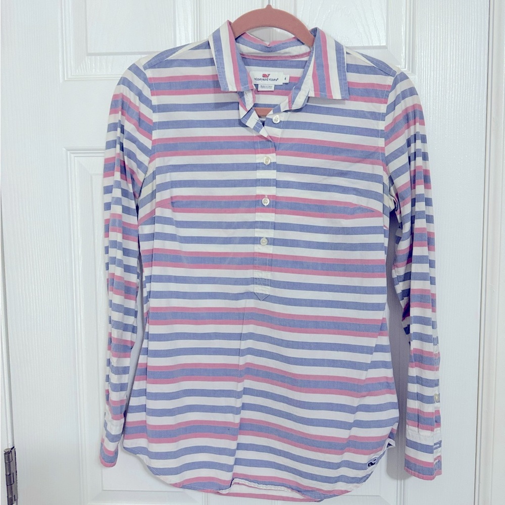 Vineyard Vines pink and purple popover
